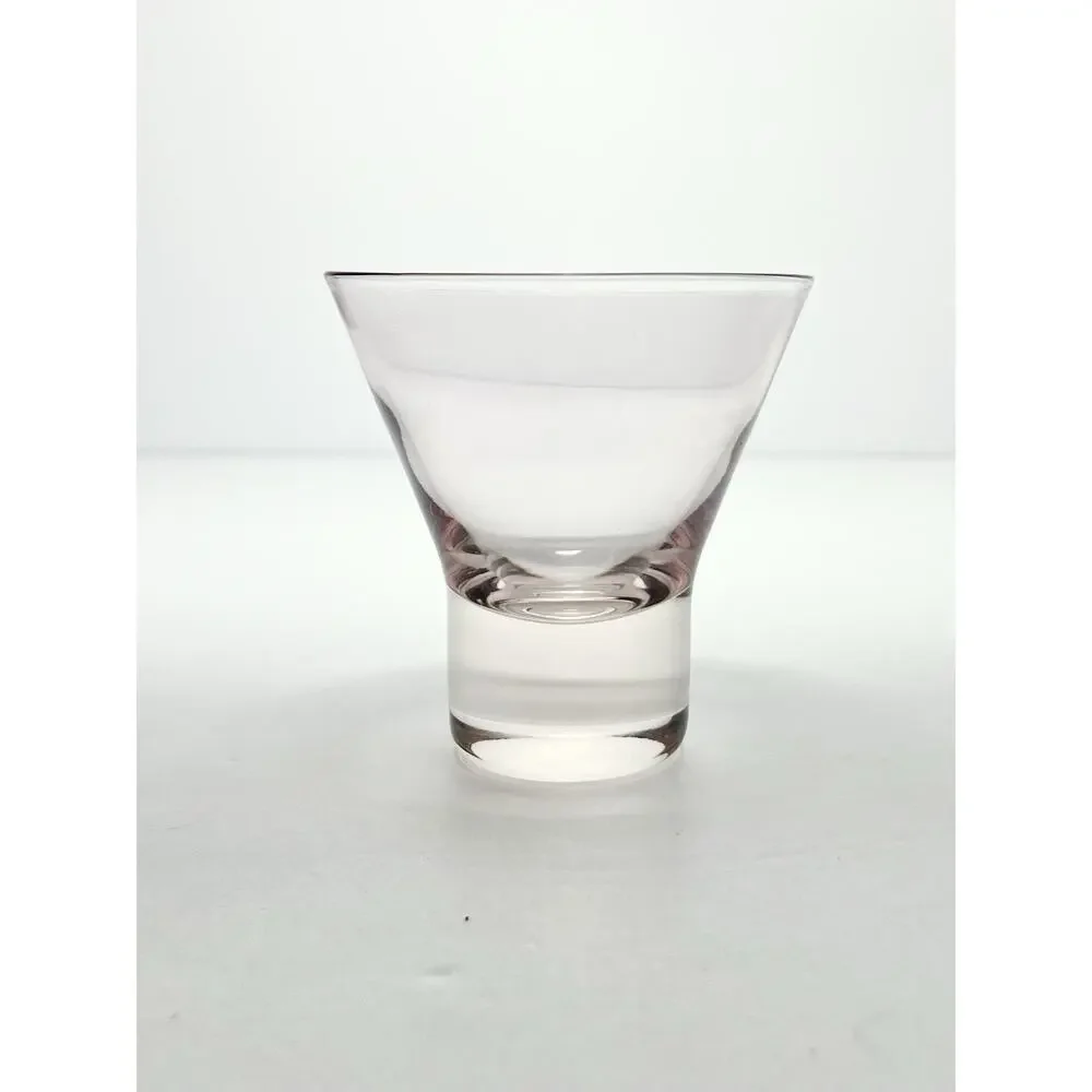 1960s Vintage Mid-century 5 Pink Stemless Martini Cocktail Glasses 3 1/4” 6oz